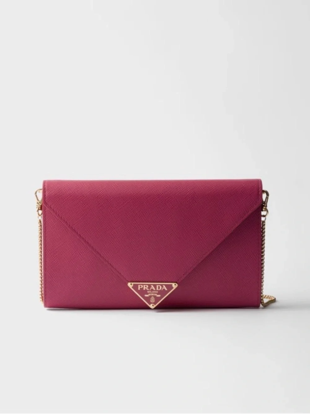Prada mini Saffiano Leather Envelope Crossbody with Gold Chain - Picture 4 of 12